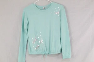 SO Girls Size 10/12Y Cozy Cinch Hem Top Color Mint W/Silver Unicorns NWT - Picture 1 of 8
