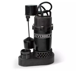 Everbilt Submersible Sump Pump 8.25'-Cord 1/2HP Aluminum Housing Vertical Switch - Picture 1 of 9