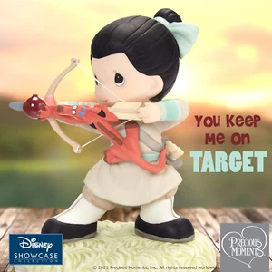 ლ New PRECIOUS MOMENTS DISNEY Porcelain Figurine MULAN MUSHU DRAGON ARROW BOY - Picture 1 of 6