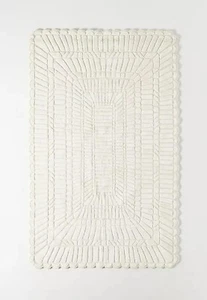 Handmade Tufted Rug White Wool Carpet for Bedroom, Living Room All Sizes 8x10 Ft - Picture 1 of 3