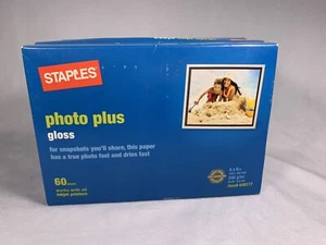 4-Staples Photo Plus Gloss Paper 4x6 - 60 Sheets Each Box  (New & Sealed) - Picture 1 of 3