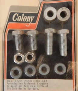 Harley Oil Tank mounting kit 36-57 Big Twins Cadium Plated Colony 8213-8 New - Picture 1 of 1