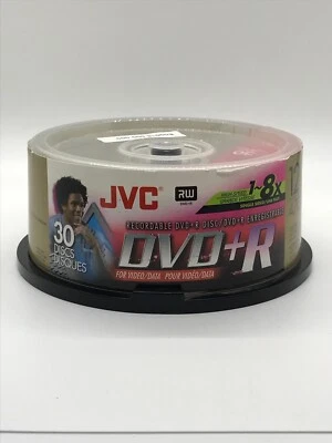 DVD-R 4.7GB 8x Speed JVC 120min - 30 Pack Of Blank  DVDs - BRAND NEW - Image 1 of 4