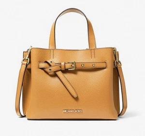 ☂️🍄Michael Kors Emilia☄️SMALL☄️Pebbled Leather Satchel HONEYCOMB - Bild 1 von 4
