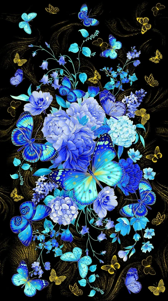 Panel Escapade Panel Mariposa Negro Metálico 24 pulgadas x 44 pulgadas, Tesoros Eternos Foto 1 de 2