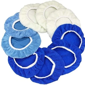 9 to 10 Inches 9Pcs Buffer Waxers Bonnet Set Polishing Pads Car Wax Cover Kit... - Picture 1 of 7
