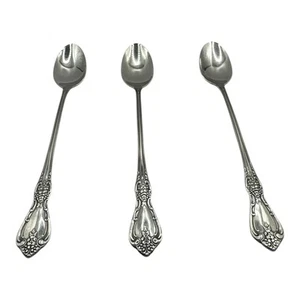 3 Iced Teaspoons Oneida Kennett Square Distinction Deluxe HH Stainless 7 5/8" - Picture 1 of 6