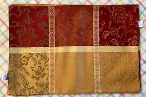 Set of 4 Pier 1 Imports Gold Red Floral Block Placemats 19 X 13 - Picture 1 of 4