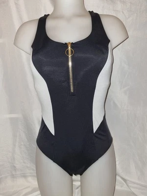 Gorgeous black grey F&F swimming bathing costume suit size 10 - Image 1 of 3