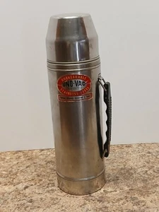 Vintage Uno-Vac Unbreakable Stainless Steel Vacuum Bottle Thermos 1 Quart - Picture 1 of 6