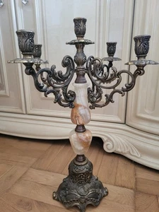 Kerzenleuchter Kerzenständer Frankreich Antik Marmor - Bild 1 von 5