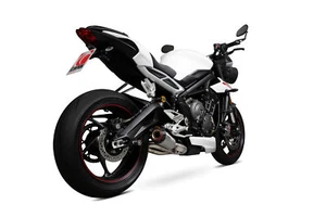 Escape Street Triple 765 R S RS 17-19 Scorpion rojo potencia BSS Slip-on PTR87SEO - Imagen 1 de 13
