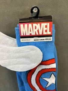 Captain America with Wings Marvel Comics Super Hero Avengers Crew Socks 10-13 - Picture 1 of 4