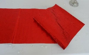 Runner da Tavolo Rosso Glitter Scintillante Decorativo Festa Plastica PVC Tessuto Natale - Foto 1 di 1