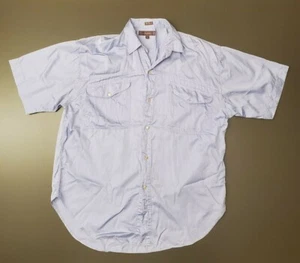 Vintage AXIS Men's Sz Large Relaxed Powder Blue Fine Cotton S/S Button Up Shirt - Picture 1 of 7