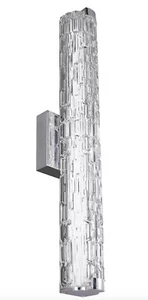 Feiss WB1869CH-L1 Cutler LED Vanity Bath Light, Chrome, Staggered Rock Glass - Picture 1 of 4