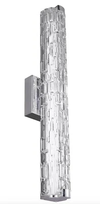 Feiss WB1869CH-L1 Cutler LED Vanity Bath Light, Chrome, Staggered Rock Glass - Image 1 of 4
