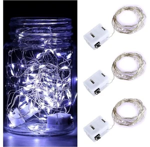3 Pack Fairy String Lights with 3 Flashing Modes 7 ft 20 LED Battery Operated - Picture 1 of 7