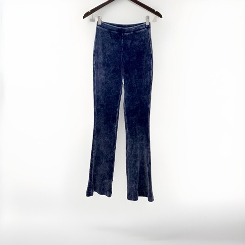 Pantalone blu svasato morbido a costine T By Alexander Wang taglia X Small