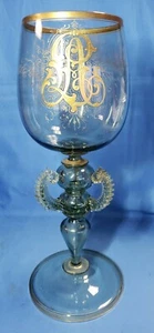 Antique VENETIAN GLASS GOBLET 12.25" Large  - Picture 1 of 12