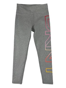 DKNY Sport Women Size S Leggings Pants Gray with Muti-Colored Logo Stretch Fit - Picture 1 of 11