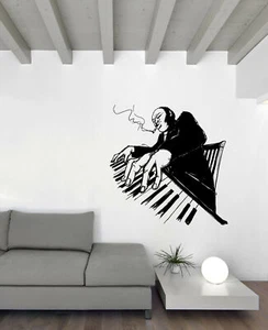 Vinyl Wall Decal Stickers African Musician Love Play Piano Jazz Blues (n1675) - Picture 1 of 3