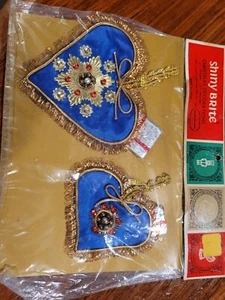 Nip New Shiny Brite Heart Shaped Ornaments Gift Container Blue - Picture 1 of 4