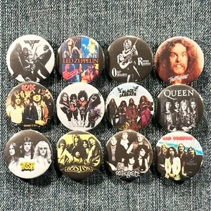 Guitarra Retro 12 Pines Banda Hard Rock Clásica Botones Pinback Música Años 70 80 1.5" - Imagen 1 de 5