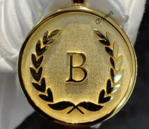 VALENTINE GIFT 4 MEN'S Solid Metal Bold Customize Any Letter Pendant 925 Silver - Picture 1 of 4