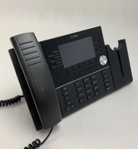 Mitel 6930L IP Phone Black Factory Reset W/ Stand Handset and Jabra WHB060BS - Picture 1 of 10