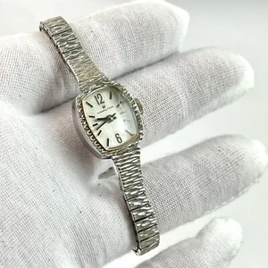 Hamilton Women's Wristwatch Steel Back 10k RGR Bezel Vintage Silver Watch - Picture 1 of 18