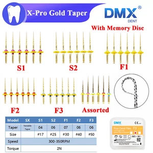 Dental Endo Rotary File X-Pro Gold Taper NITI Root File With Memory Disc DMXDENT - Picture 1 of 43