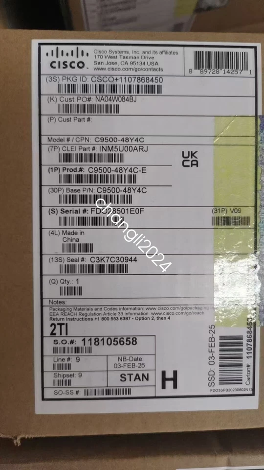 Cisco C9500-48Y4C-E high performance 48-port 25G switch W/ Dual AC - Image 1 of 1