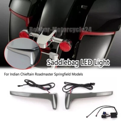 Alforja de bajo perfil apta para INDIAN Springfield Roadmaster Chieftain luces LED Foto 1 de 4