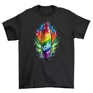 Ride the Rainbow with Pride_41! Funny Surfboard T-shirt, Unisex Design for Surfi - Picture 1 of 46