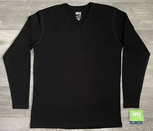 Camisa MINUS33 Peso Medio Superfina Lana Merino LS-Cuello en V 40V0 XL Negra NUEVA CON ETIQUETAS LEER - Imagen 1 de 12