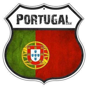 Letrero de aluminio aviso de calle con escudo de bandera de país de Portugal - Imagen 1 de 1