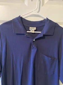 L.L Bean Jersey Knit Golf Men’s Shirt Size Medium Navy Blue Great Condition - Picture 1 of 3