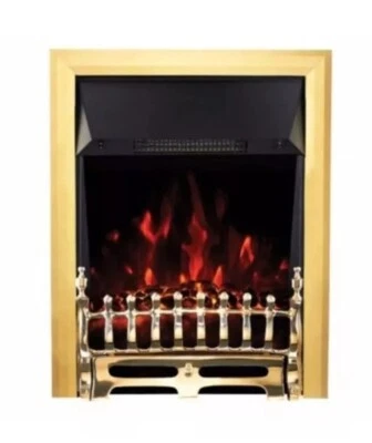 FOCAL POINT BLENHEIM BRASS LED ELECTRIC FIRE - Image 1 of 4