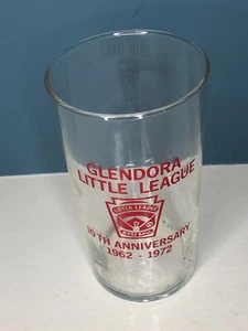 Glendora New Jersey Little League Baseball Glass 10th Anniversary 1962-1972 NJ - Picture 1 of 4