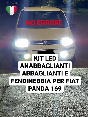 Kit de luces LED para Fiat Panda 169 luces bajas luces altas luces antiniebla sin error Foto 1 de 3