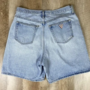 Vtg Y2K 90s Guess Denim Shorts Button Fly Made USA Junior Sz 3 Retro - Picture 1 of 6