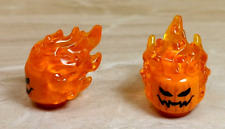 LEGO Flaming Pumpkin Head Translucent Flames Fire Hair Carved Scary Face MARVEL