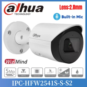 Dahua IPC-HFW2541S-S-S2 5MP Bullet Eingebaute Mic PoE WizSense SMD IP Kamera DE - Picture 1 of 11