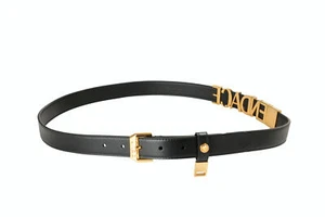 FENDI X VERSACE Fendace Herren Leder Gold Logo Verziert Gürtel US 40 IT 100 - Bild 1 von 4