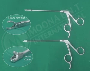 Arthroskopie Nahtschneider & Nahtretriever Pinzette, orthopädische Instrumente - Bild 1 von 5