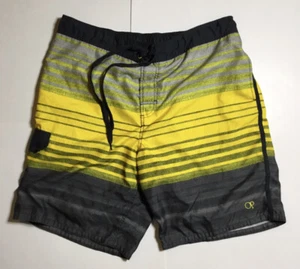 OP Men’s Board Shorts/Swim Trunks Gray/Yellow Striped Lined Pockets Size XL - Picture 1 of 10