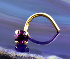 Lab Created Amethyst 0.50Ct Round Cut Women's Nose Pin 14K Yellow Gold Plated