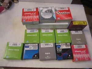 LOT OF 13 EYE GLASS LENSES IN THE ORIGINAL BOX - VARILUX, SOLA, ESSILOR, KODAK - Picture 1 of 6