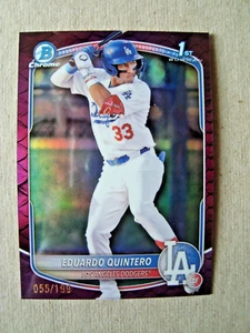2025 Bowman Cromo Viola Rettiliano Eduardo Quintero Rookie #'d 55/199 - Foto 1 di 2